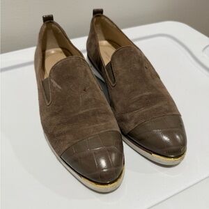 Cole Haan Brown Suede and Leather Loafers